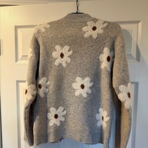 Gray Floral Women's Sweater